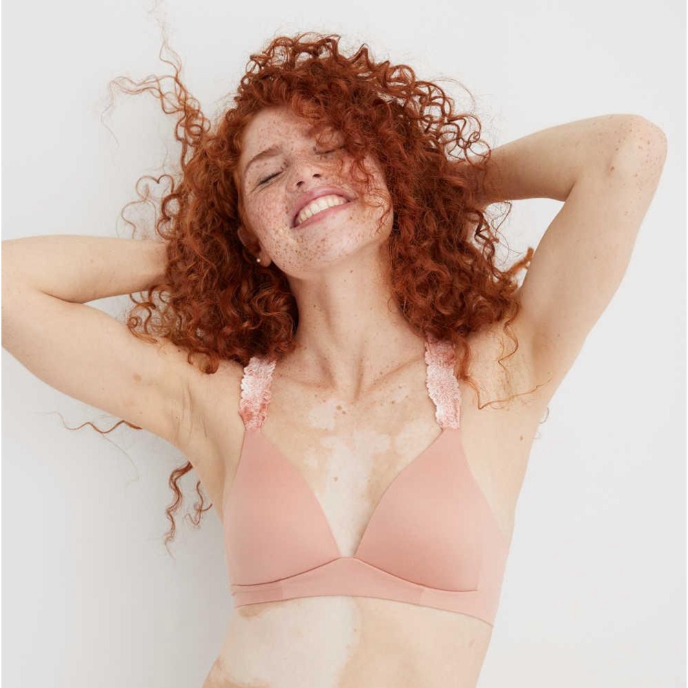 🌷Aerie Real Sunnie Wireless Lightly Lined Blossom Lace Strap Bra